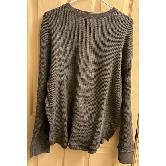 Gap Men's Large Waffle Knit‎ Thermal Shirt Long Sleeve Gray Athletic Fit XXL 2XL - Picture 1 of 3